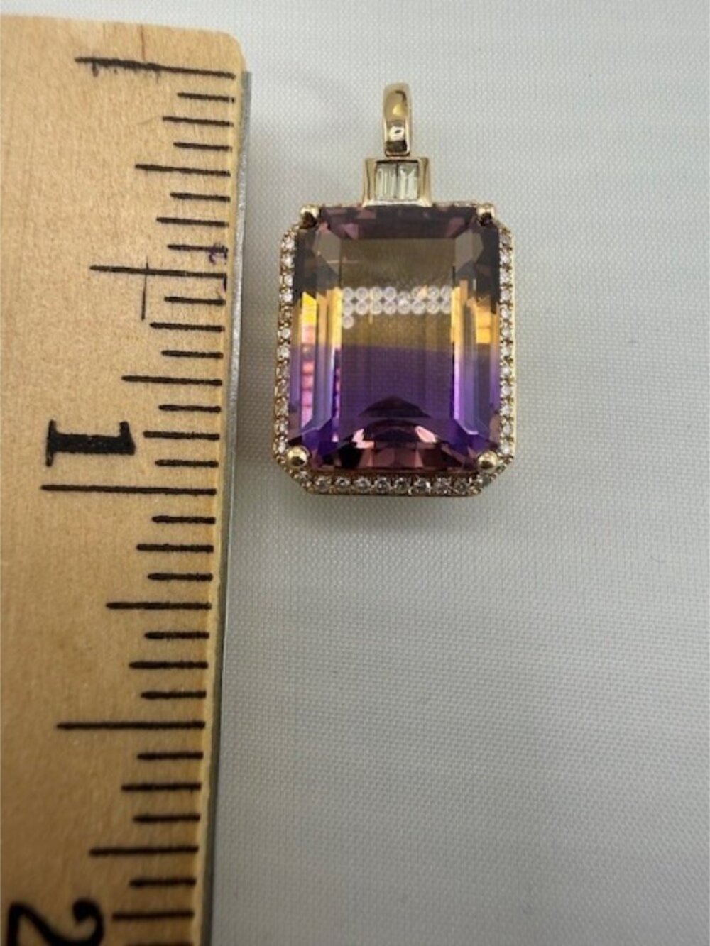 14K Gold Ametrine Pendant from Effy with Diamonds (Chain not included) - Picture 4 of 8